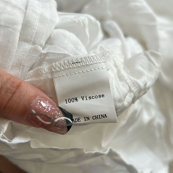 ZESICA Boho Spaghetti Strap Square Neck Solid Color Ruffle A Line Beach - Picture 10 of 11